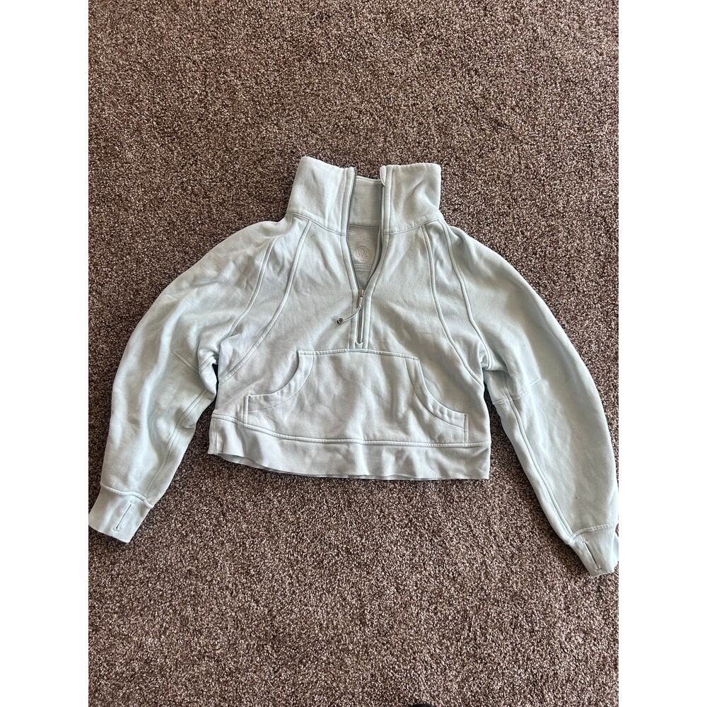 Lululemon Scuba Oversized Funnel Neck Half Zip Size XS/S In Blue Linen